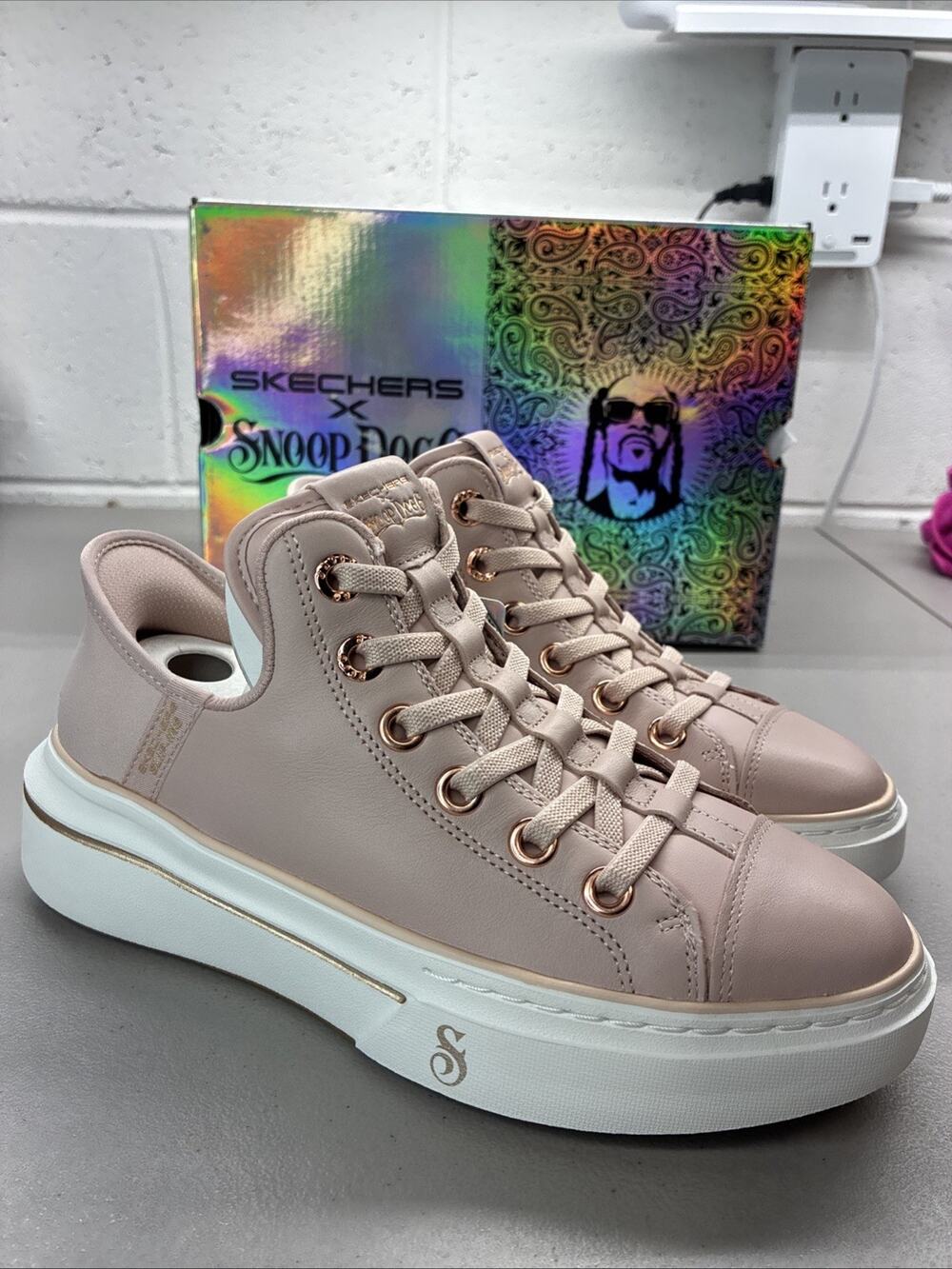 New Skechers Slip-ins: Snoop One 186001BLSH Size 6 With Box - Leather Snoop Dogg - Picture 1 of 9